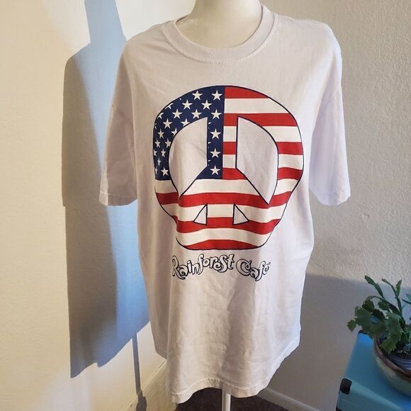 Vintage Peace Patriotic 100% Cotton Novelty Tshirt -Size Large - Picture 10 of 10